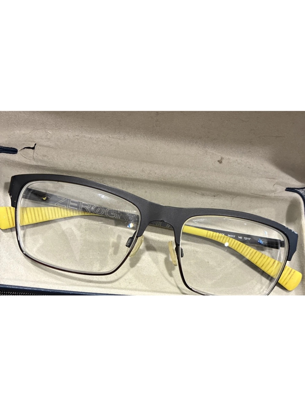 Cole Haan Matte Gray Frame with Yellow Temples Men’s Glasses